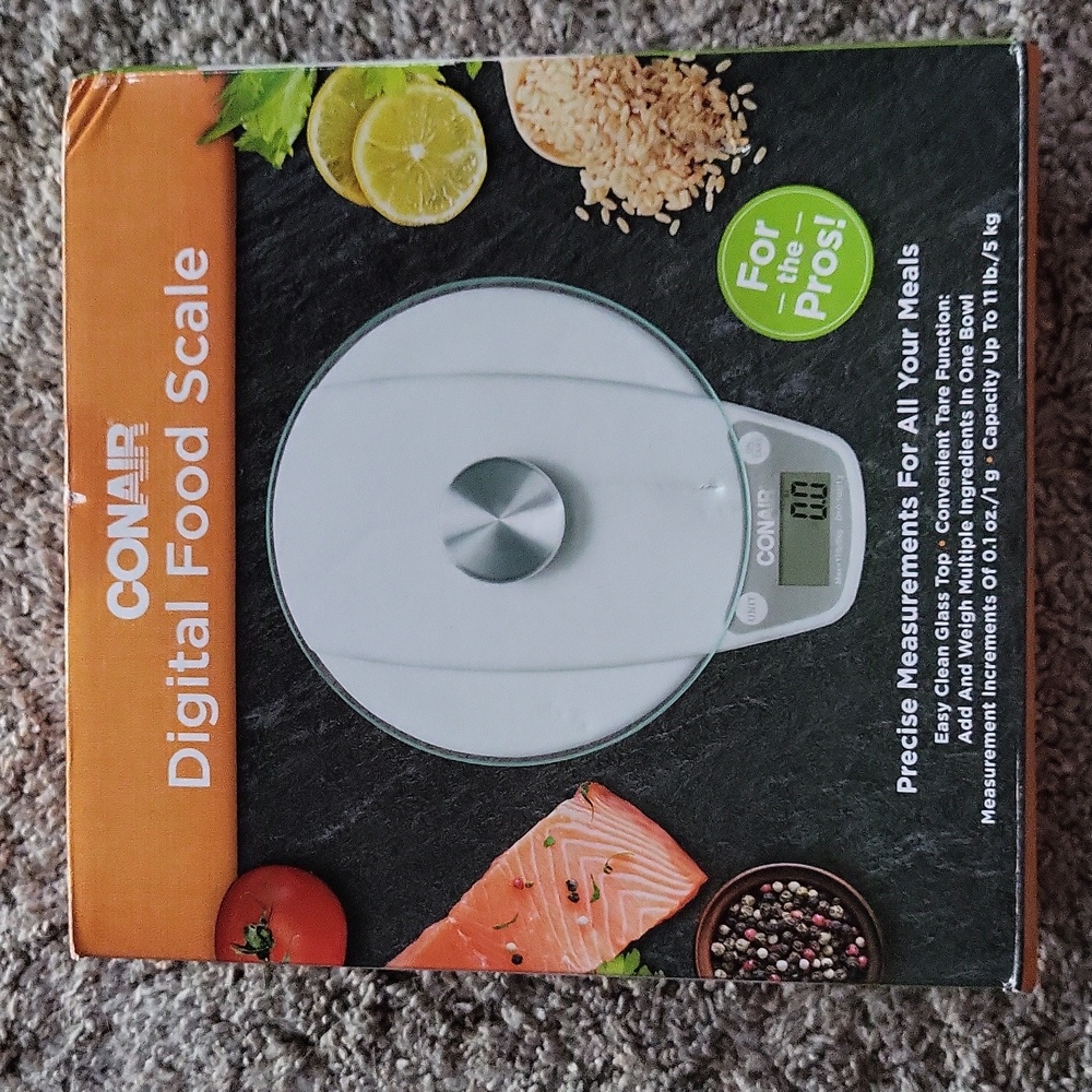 NWT, Conair Digital Glass Top Food Scale
